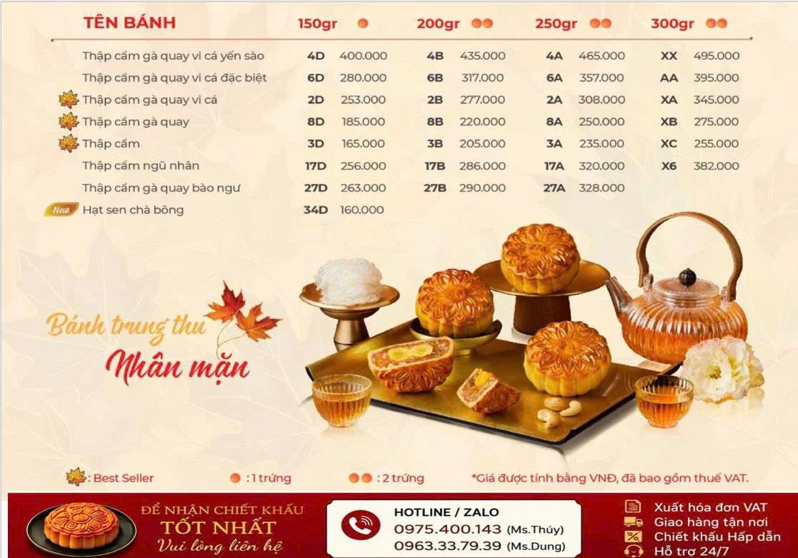 Bảng giá bánh trung thu Givral 2026 – trang 2/8
