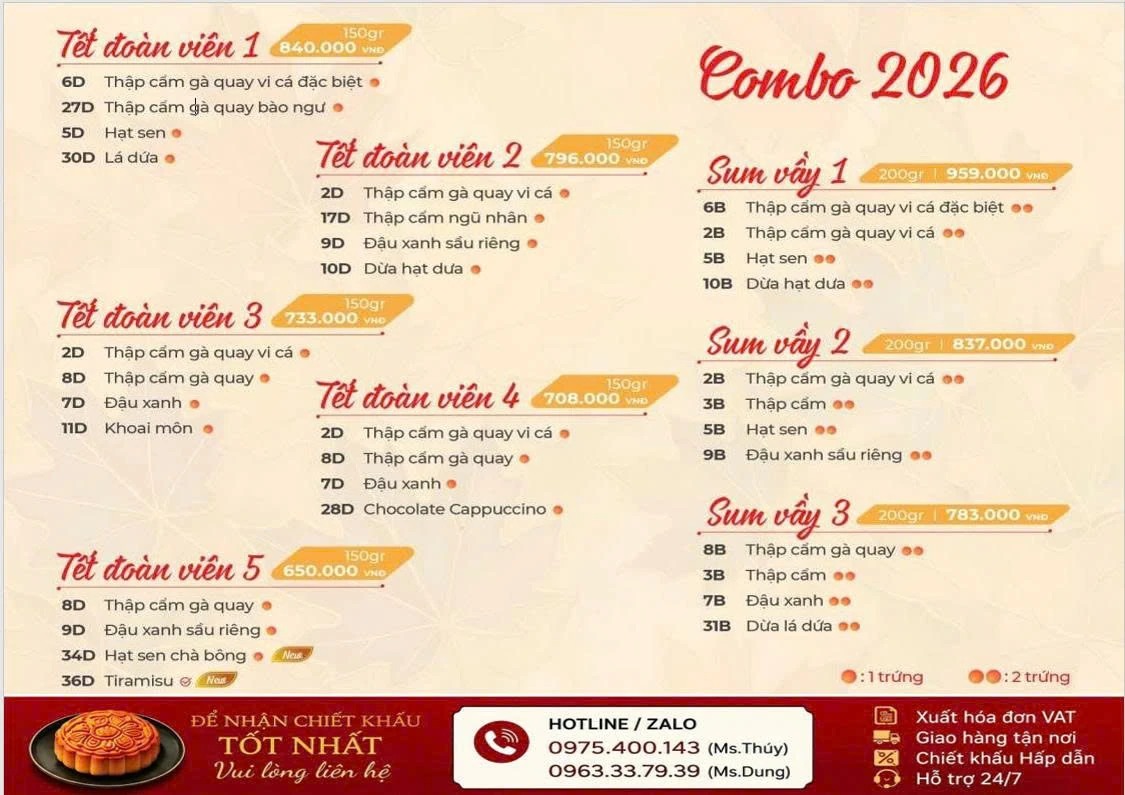 Bảng giá bánh trung thu Givral 2026 – trang 5/8