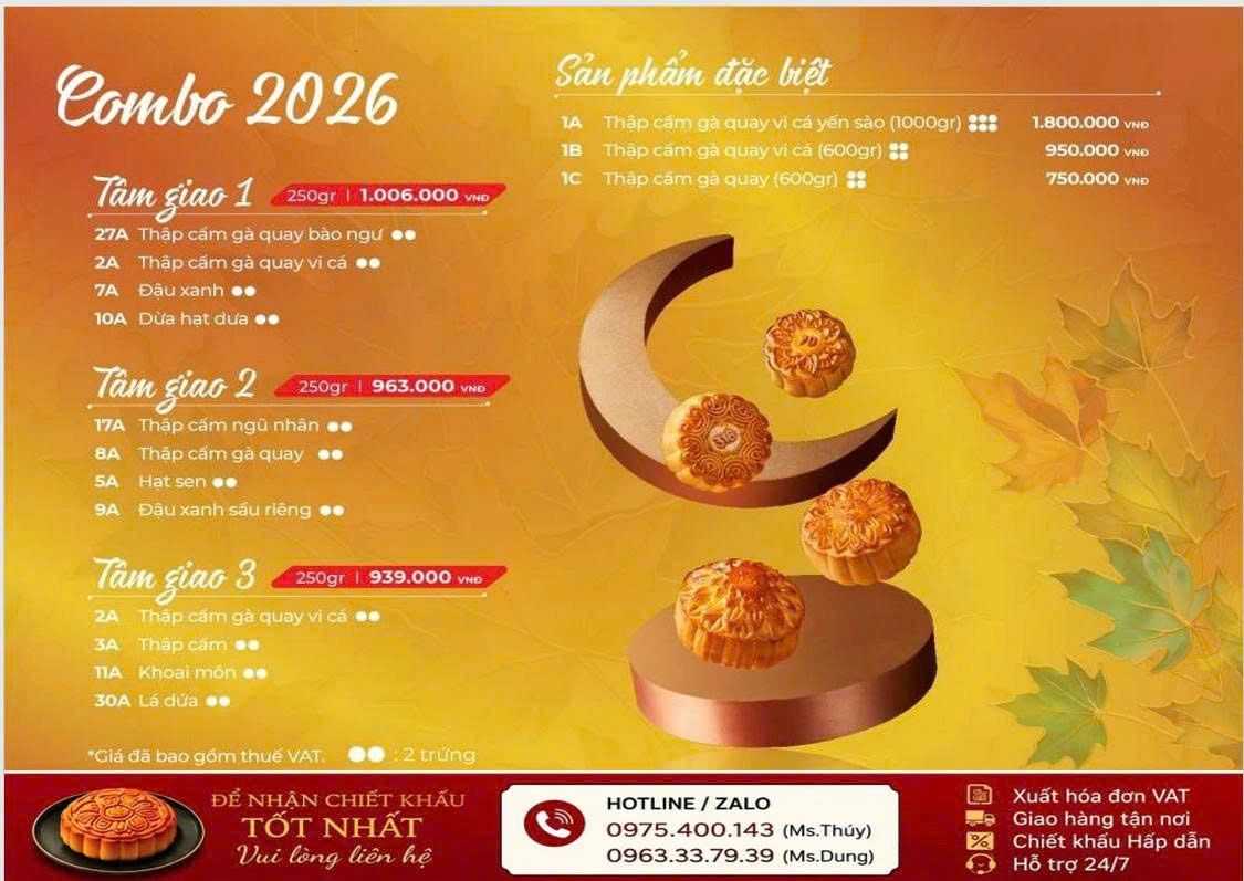 Bảng giá bánh trung thu Givral 2026 – trang 6/8
